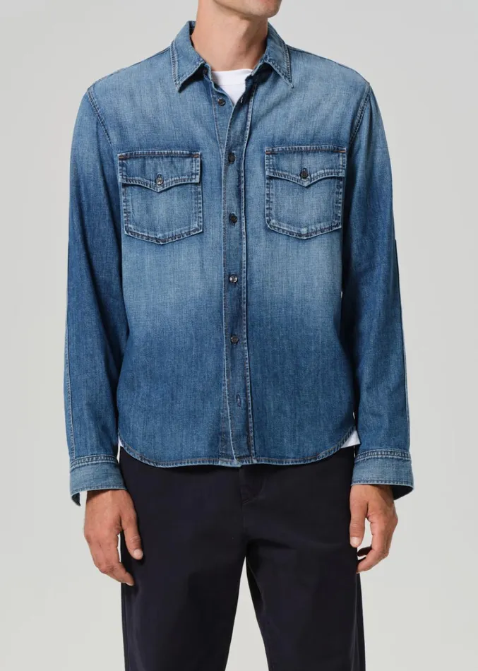 Citizens Of Humanity Cairo Utility Shirt In Recess Men Shirts