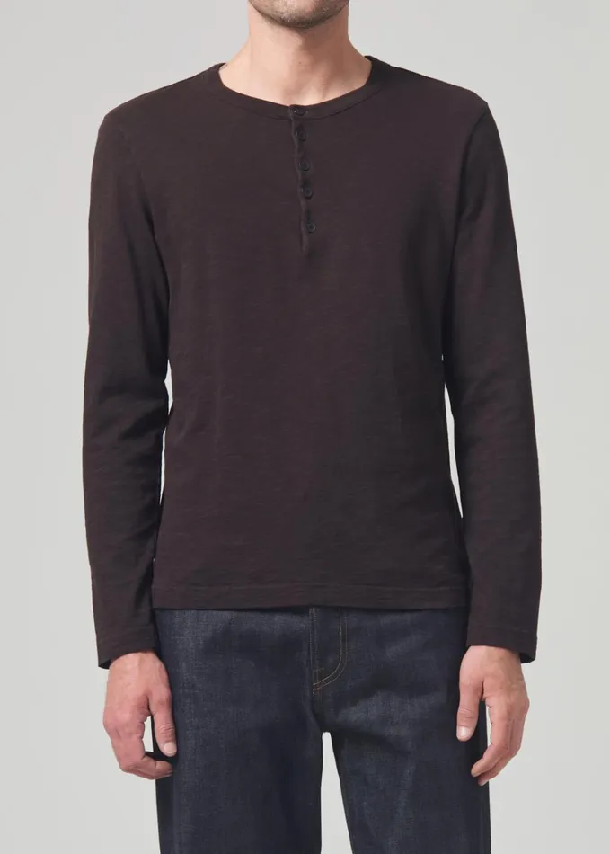 Citizens Of Humanity Classic Henley In Barrister Men Shirts