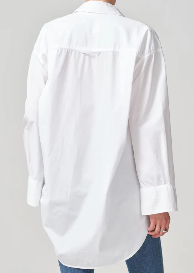 Citizens Of Humanity Cocoon Shirt In Optic White Women Tops