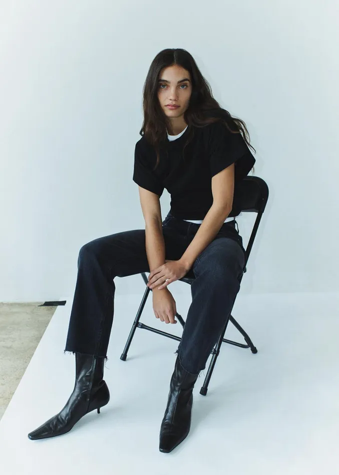 Citizens Of Humanity Fiora Origami Tee In Black Women Tops