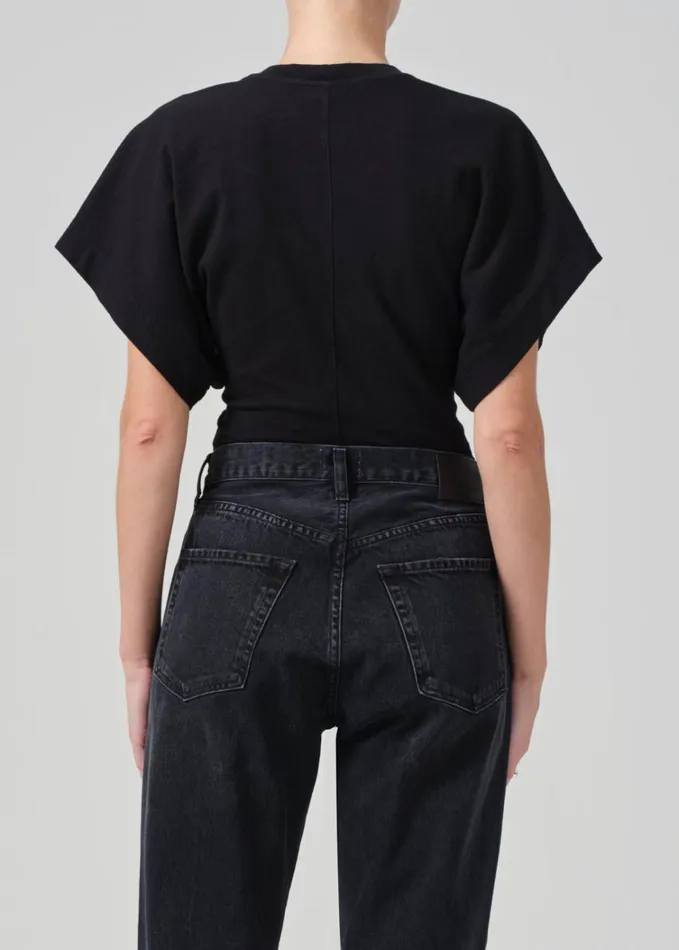 Citizens Of Humanity Fiora Origami Tee In Black Women Tops