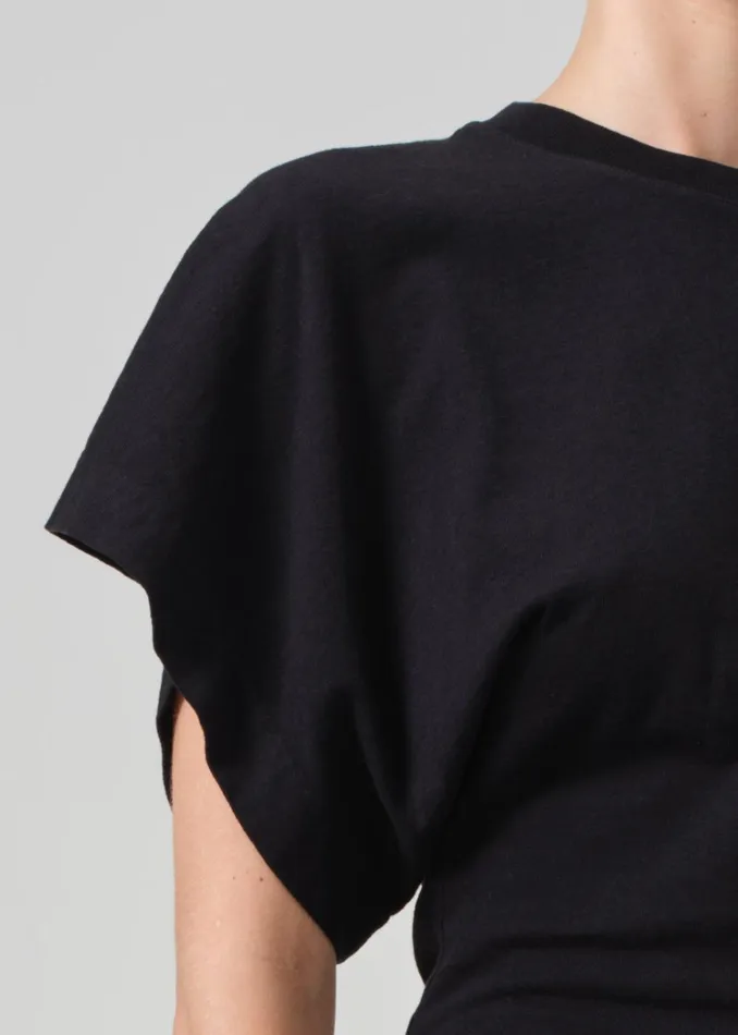 Citizens Of Humanity Fiora Origami Tee In Black Women Tops