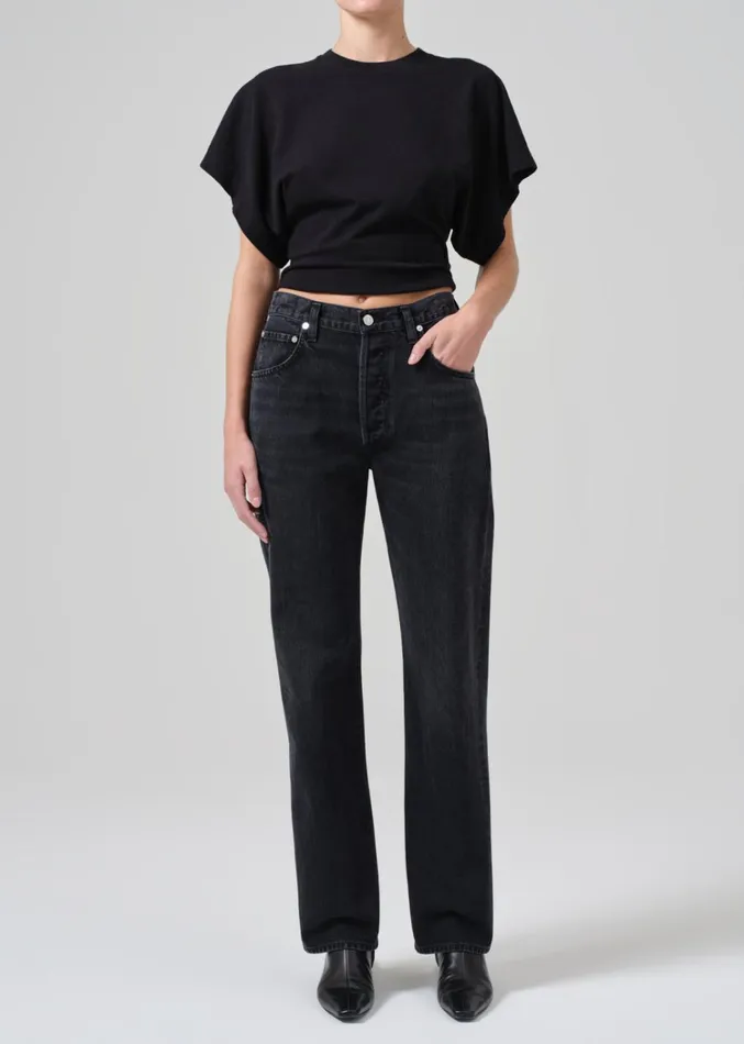 Citizens Of Humanity Fiora Origami Tee In Black Women Tops