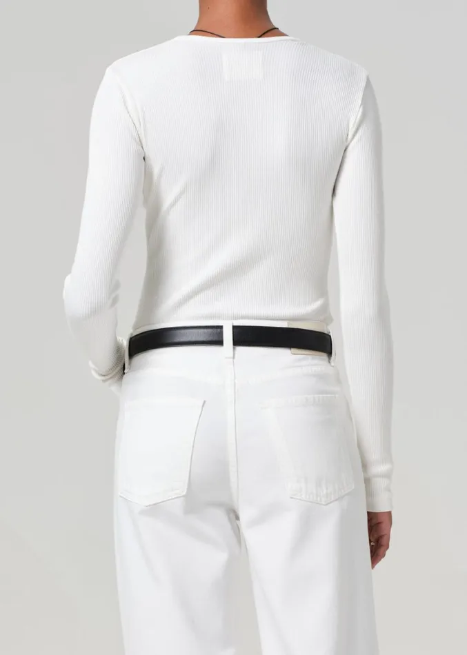 Citizens Of Humanity Helsa Deep V Bodysuit In Pashmina Women Tops