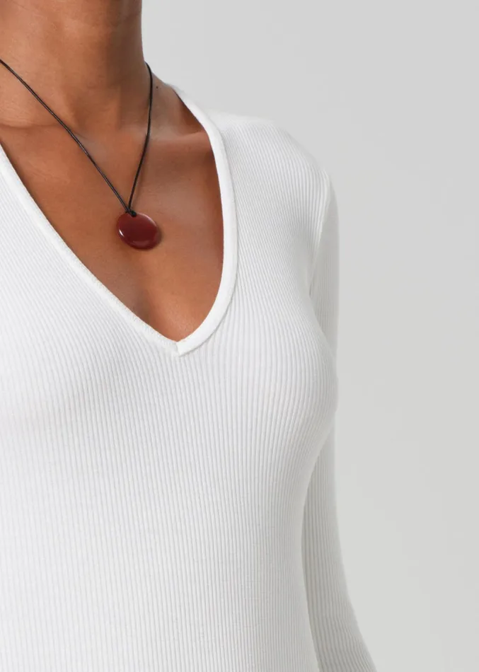 Citizens Of Humanity Helsa Deep V Bodysuit In Pashmina Women Tops