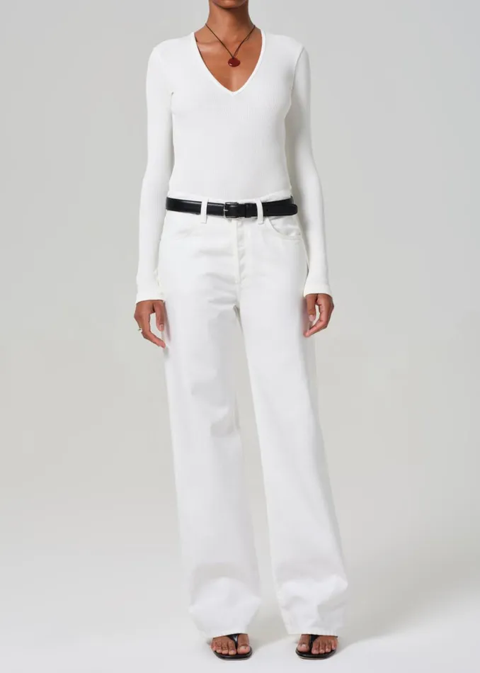 Citizens Of Humanity Helsa Deep V Bodysuit In Pashmina Women Tops