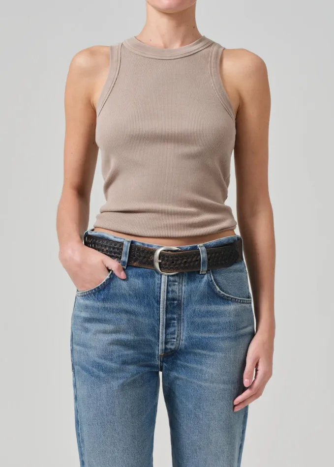 Citizens Of Humanity Isabel Rib Tank In Sandatlas Women Tops