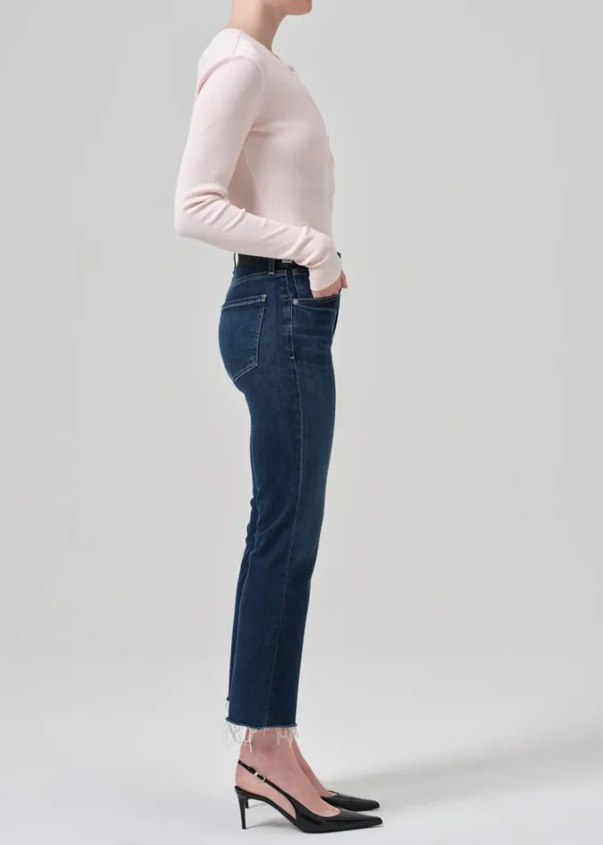 Citizens Of Humanity Isola Mid Rise Cropped Boot In Baltic Women Jeans