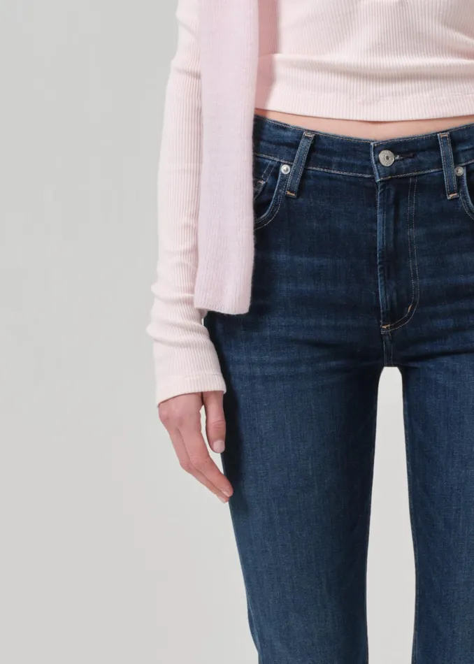 Citizens Of Humanity Isola Mid Rise Cropped Boot In Baltic Women Jeans
