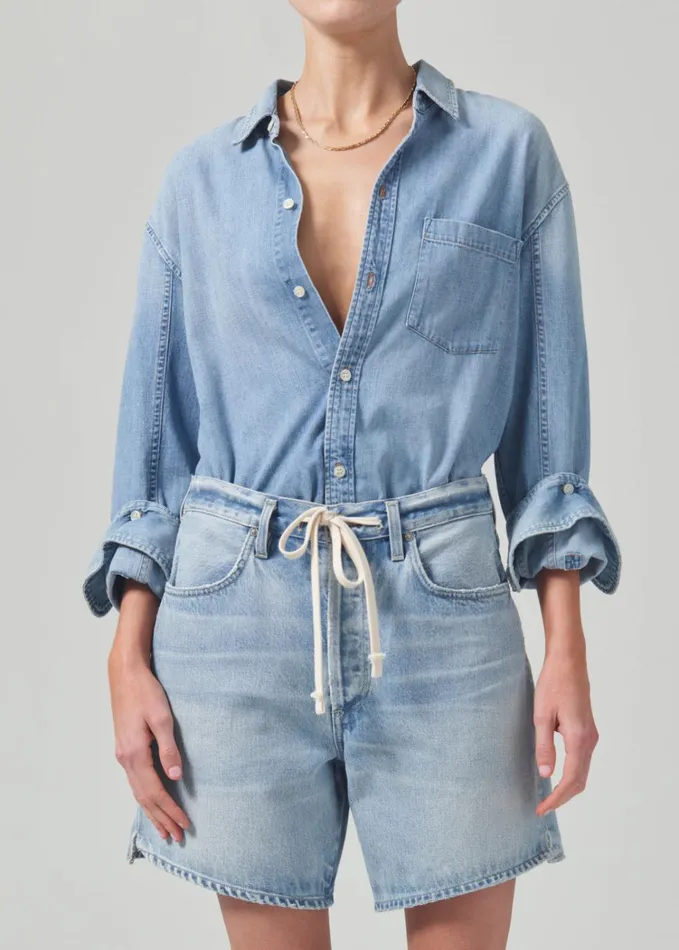 Citizens Of Humanity Kayla Shrunken Shirt In Tide Women Tops