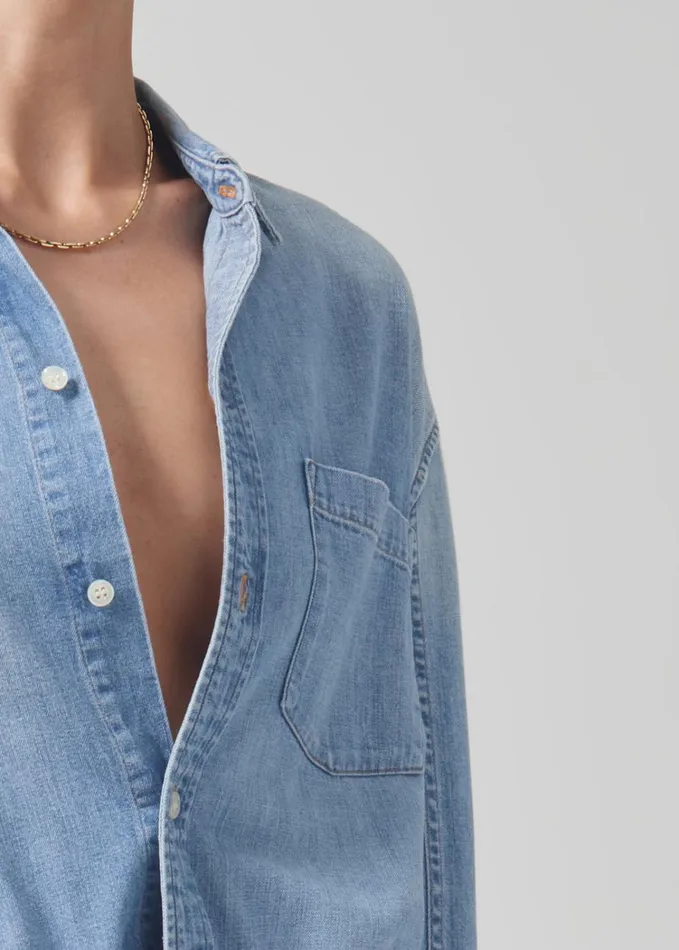 Citizens Of Humanity Kayla Shrunken Shirt In Tide Women Tops