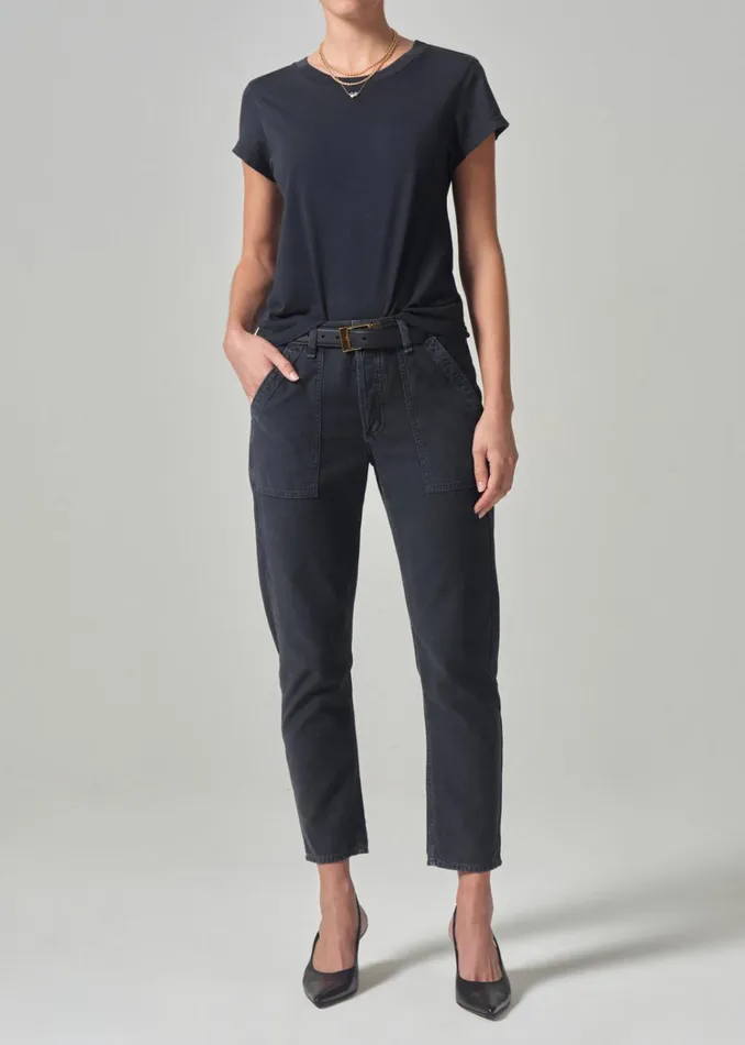 Citizens Of Humanity Leah Cargo In Washed Black Women Pants