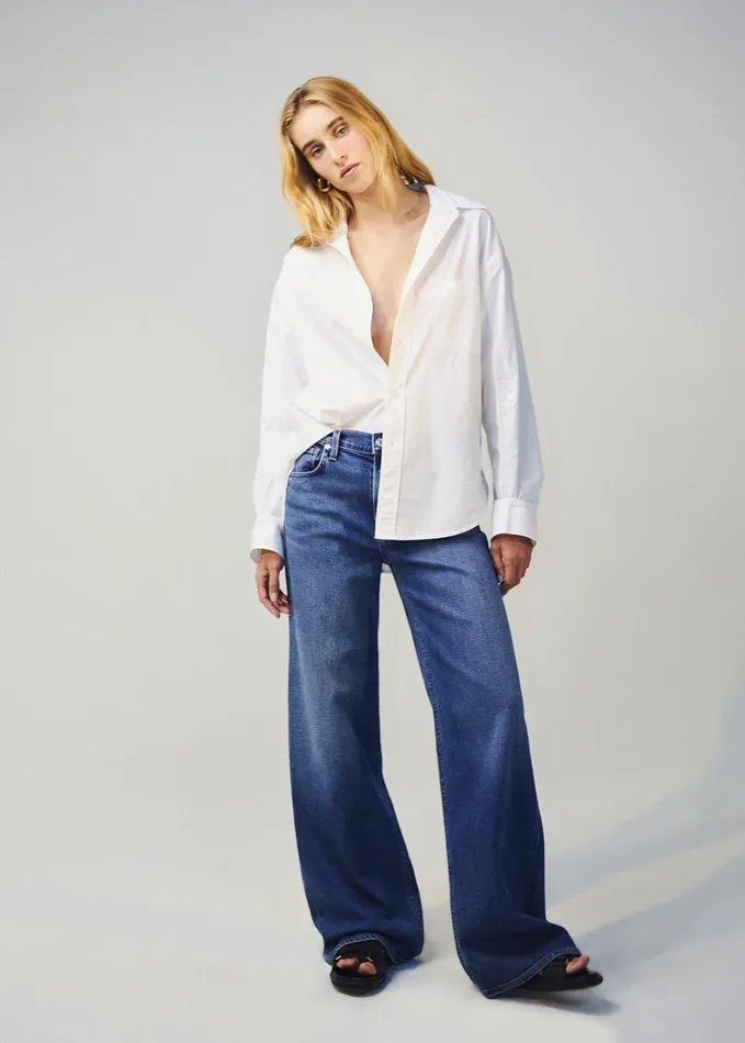 Citizens Of Humanity Lolli Mid Rise Baggy In Palazzo Women Jeans