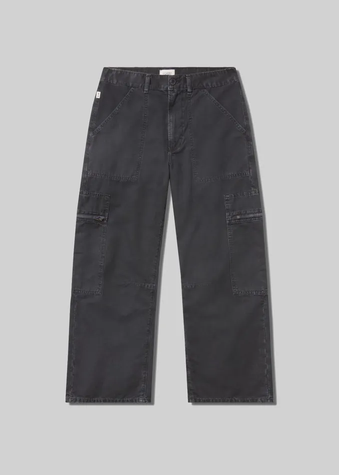 Citizens Of Humanity Marcelle Low Slung Easy Cargo In Washed Black Women Pants