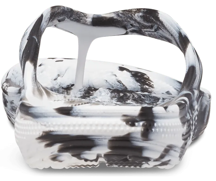 Classic Marble Flip Black White Women Crocs Slides