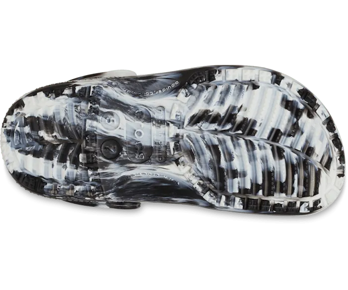 Classic Marbled Clog White Black Women Crocs Clogs