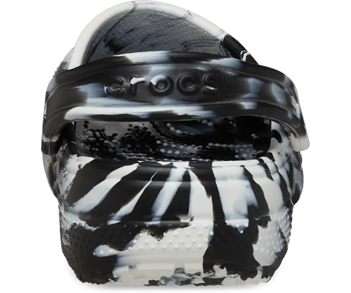 Classic Marbled Clog White Black Women Crocs Clogs