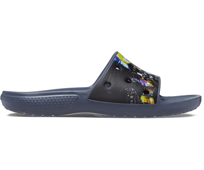 Classic Meta Scape Slide Black Multi Women Crocs Slides