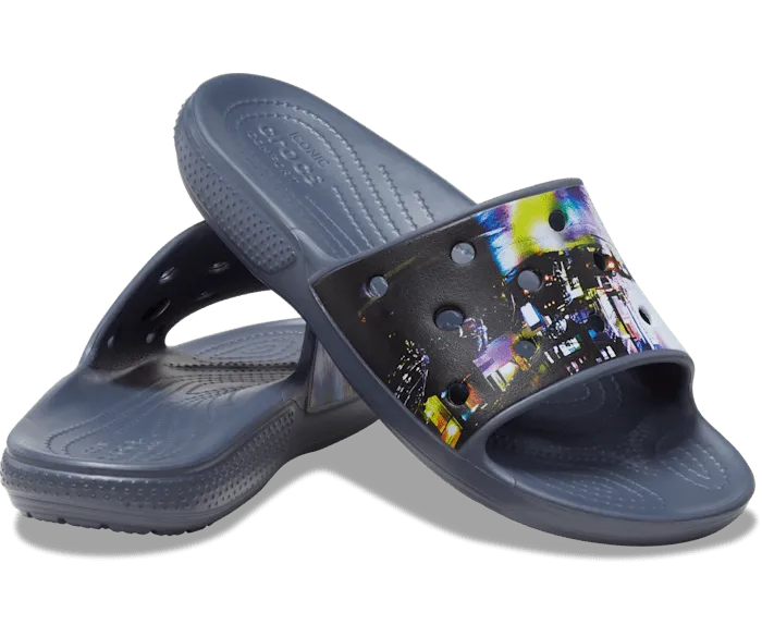 Classic Meta Scape Slide Black Multi Women Crocs Slides