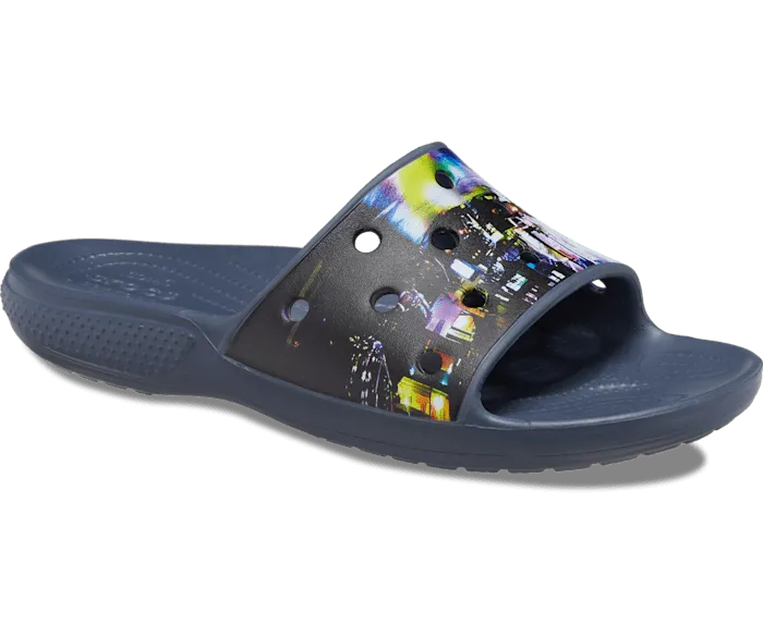 Classic Meta Scape Slide Black Multi Women Crocs Slides