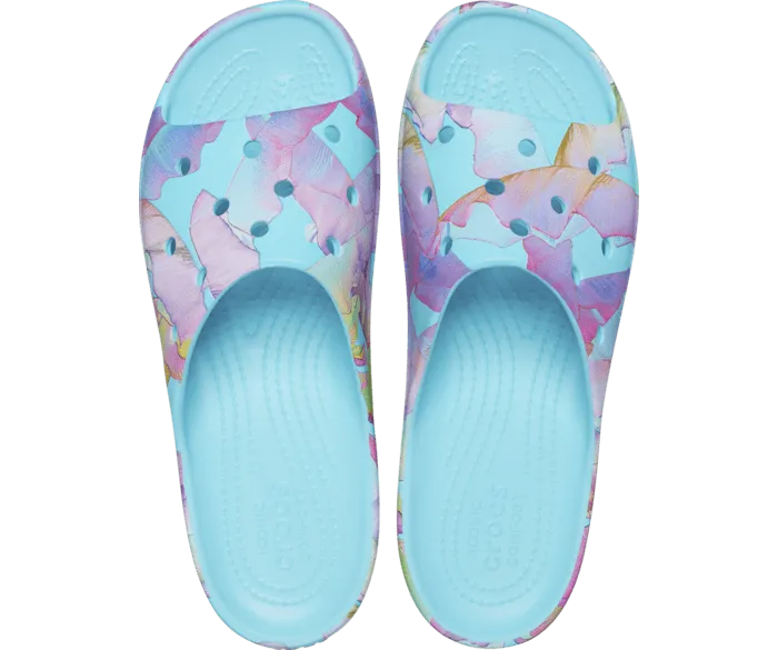 Classic Platform Palm Print Slide Neptune Multi Women Crocs Slides