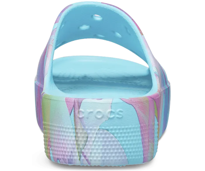 Classic Platform Palm Print Slide Neptune Multi Women Crocs Slides