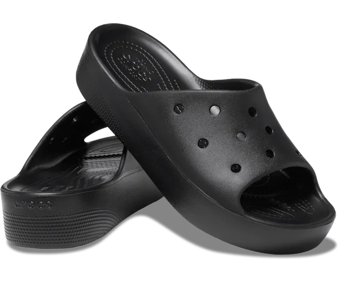 Classic Platform Slide Black Women Crocs Sandals