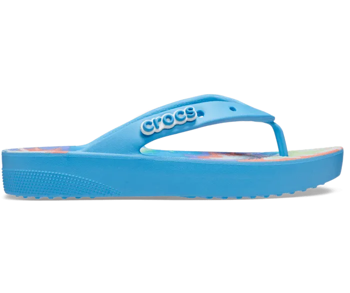 Classic Platform Tie Dye Graphic Flip Oxygen Multi Women Crocs FlipFlops