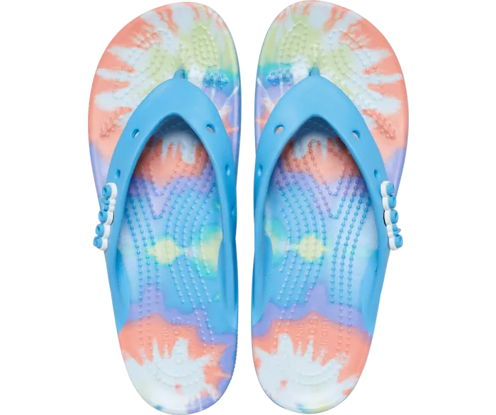 Classic Platform Tie Dye Graphic Flip Oxygen Multi Women Crocs FlipFlops