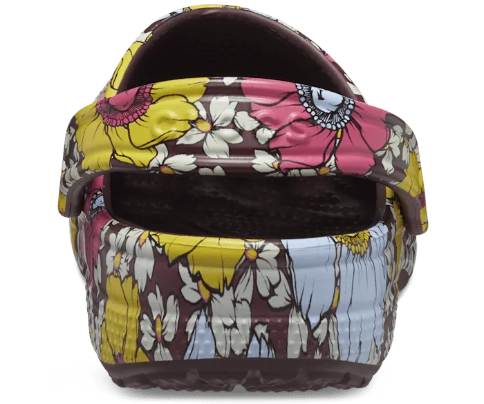 Classic Retro Floral Clog Dark Cherry Multi Men Crocs Clogs