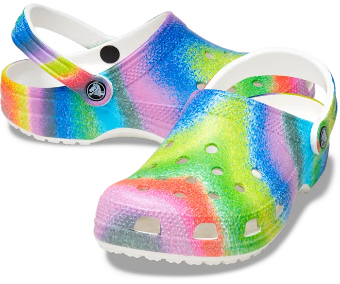 Classic Spray Dye Clog White Multi Women Crocs Clogs