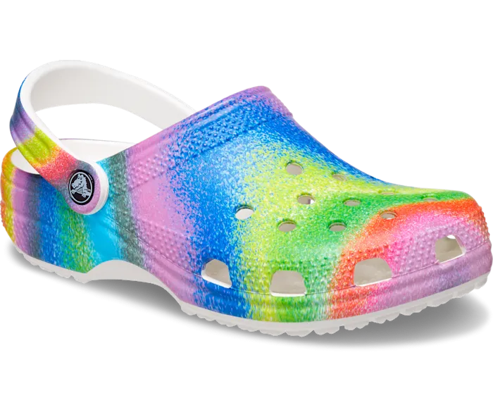 Classic Spray Dye Clog White Multi Women Crocs Clogs
