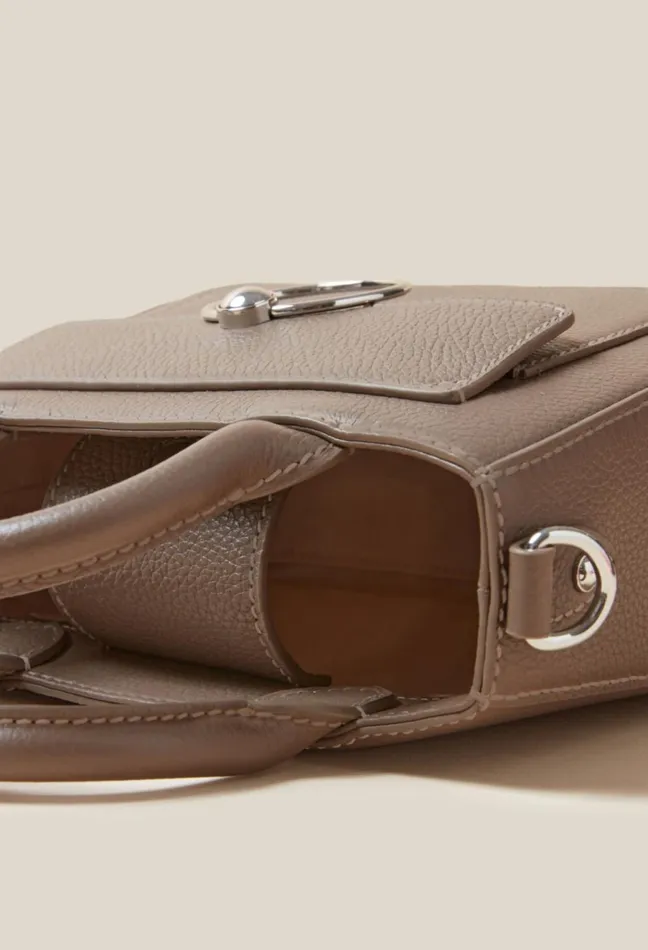 Claudie Pierlot Anouck Grained Leather Chain Bag Taupe Women Crossbody Bags Claudie Pierlot Anouck Grained Leather Chain Bag Taupe Women Crossbody Bags