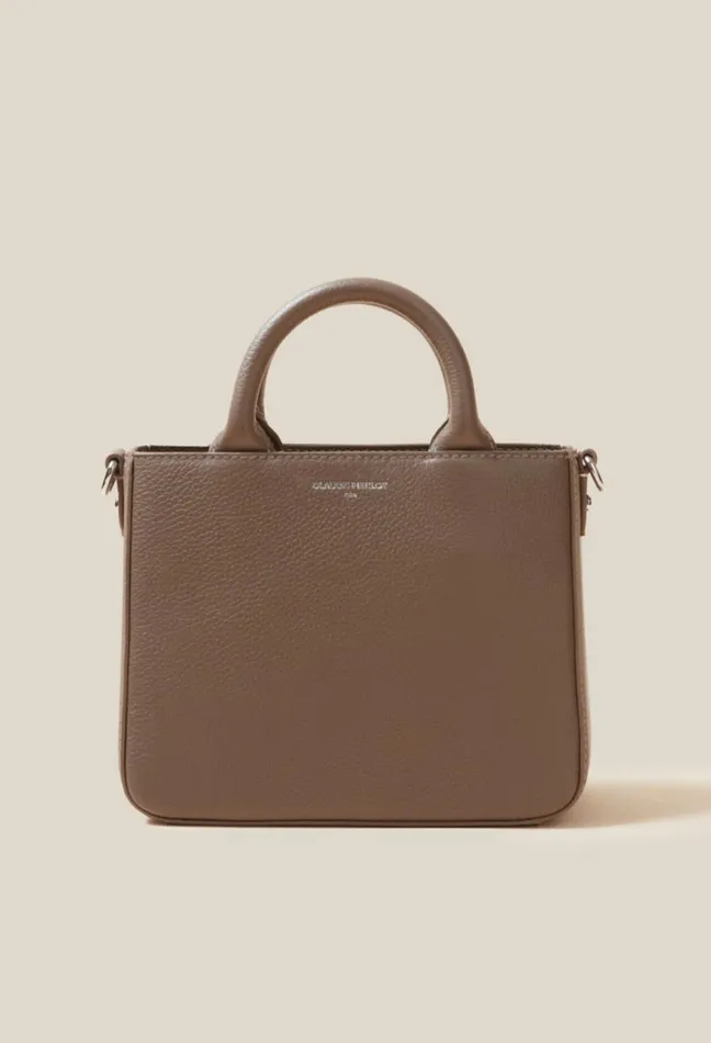 Claudie Pierlot Anouck Grained Leather Chain Bag Taupe Women Crossbody Bags Claudie Pierlot Anouck Grained Leather Chain Bag Taupe Women Crossbody Bags