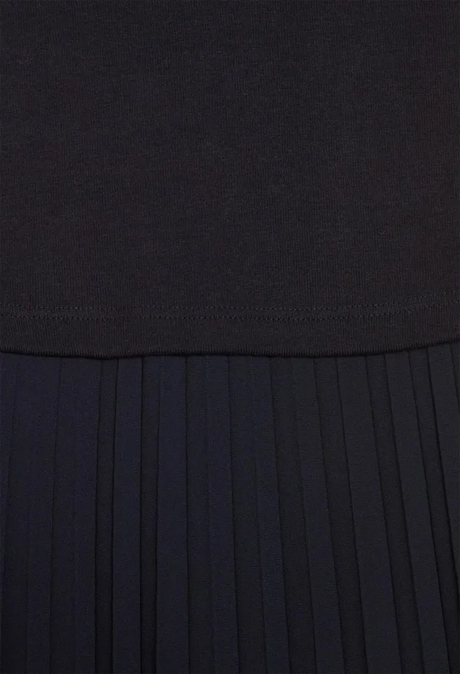Claudie Pierlot Black And Navy BiMaterial Dress Dualcolor Women Dresses Claudie Pierlot Black And Navy BiMaterial Dress Dualcolor Women Dresses