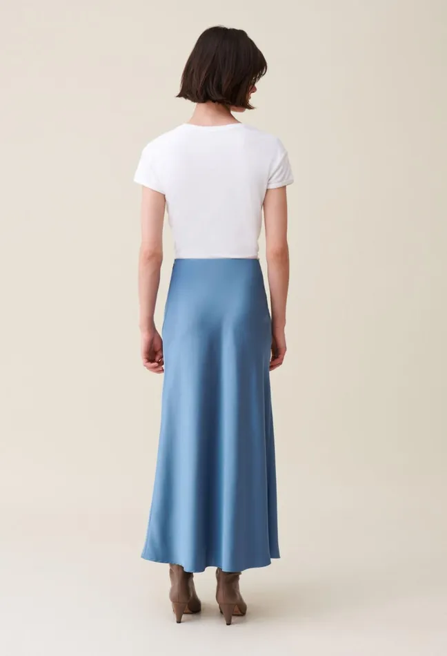 Claudie Pierlot Flowing Satin Midi Skirt Storm Women Skirts And Shorts Claudie Pierlot Flowing Satin Midi Skirt Storm Women Skirts And Shorts