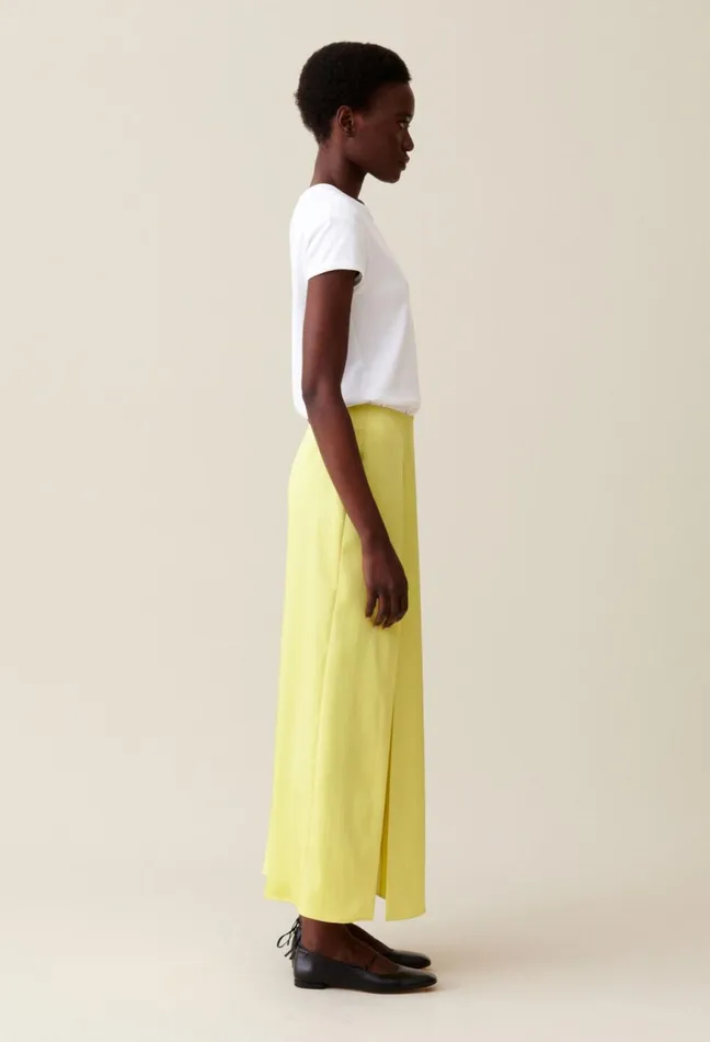 Claudie Pierlot Flowy Pleated Maxi Skirt Yellow Women Skirts And Shorts Claudie Pierlot Flowy Pleated Maxi Skirt Yellow Women Skirts And Shorts