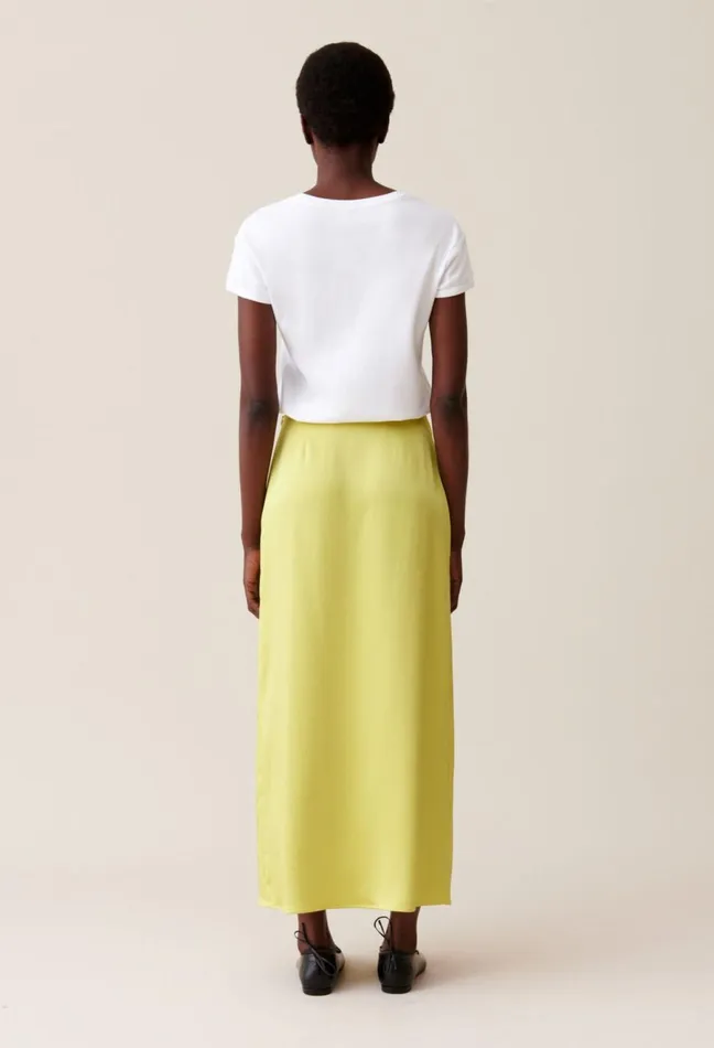 Claudie Pierlot Flowy Pleated Maxi Skirt Yellow Women Skirts And Shorts Claudie Pierlot Flowy Pleated Maxi Skirt Yellow Women Skirts And Shorts