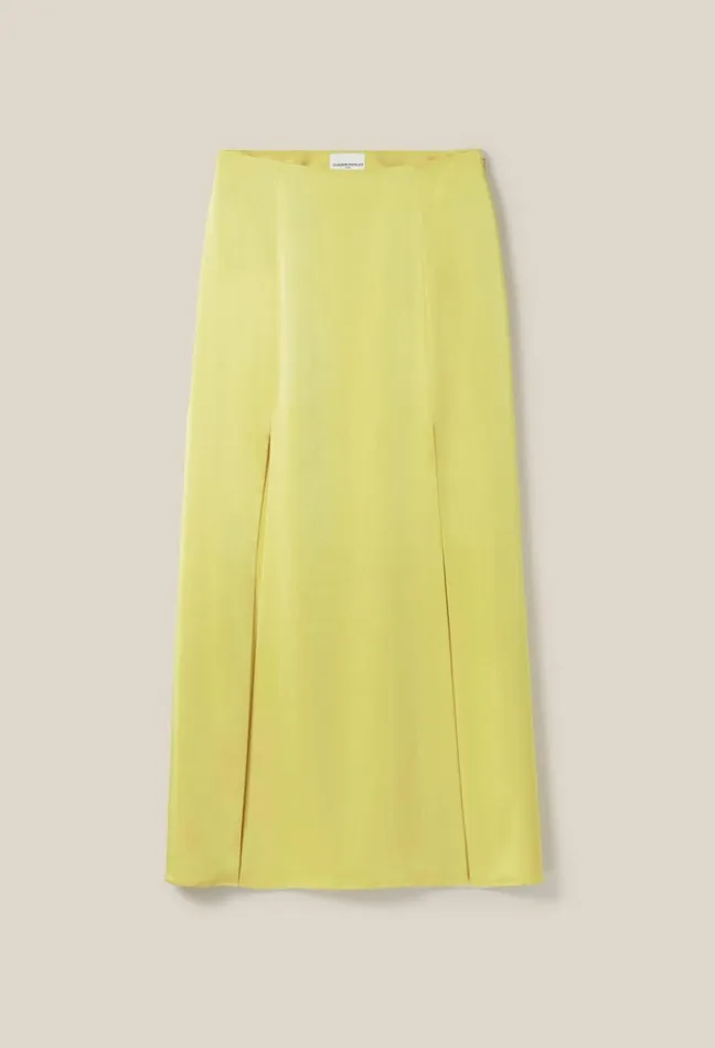 Claudie Pierlot Flowy Pleated Maxi Skirt Yellow Women Skirts And Shorts Claudie Pierlot Flowy Pleated Maxi Skirt Yellow Women Skirts And Shorts