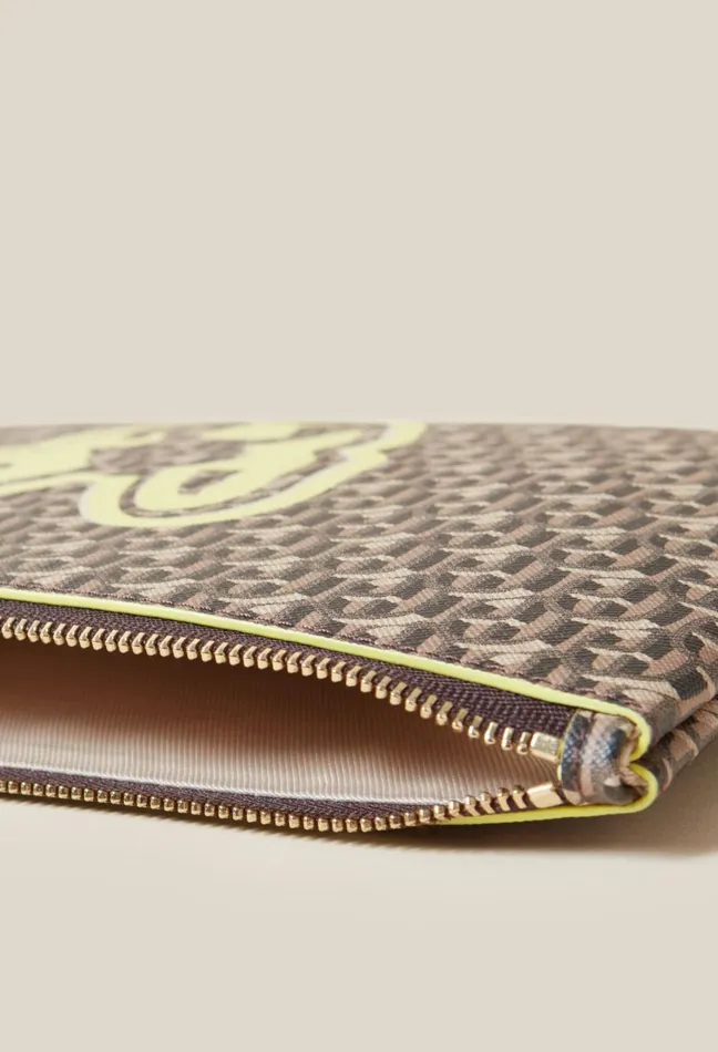 Claudie Pierlot Jean Toto Cp Monogram Clutch Camel Women Small Leather Goods Claudie Pierlot Jean Toto Cp Monogram Clutch Camel Women Small Leather Goods