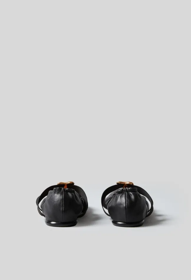 Claudie Pierlot Leather Ballet Flats With Heart Black Women Ballerinas Claudie Pierlot Leather Ballet Flats With Heart Black Women Ballerinas