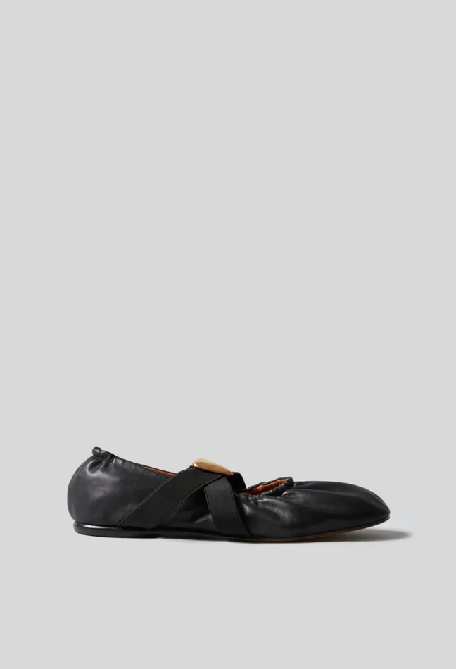 Claudie Pierlot Leather Ballet Flats With Heart Black Women Ballerinas Claudie Pierlot Leather Ballet Flats With Heart Black Women Ballerinas