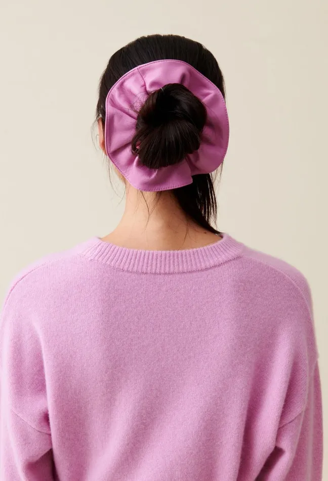Claudie Pierlot Leather Scrunchie With Topstitching Pink Women Jewellery And Scrunchies Claudie Pierlot Leather Scrunchie With Topstitching Pink Women Jewellery And Scrunchies