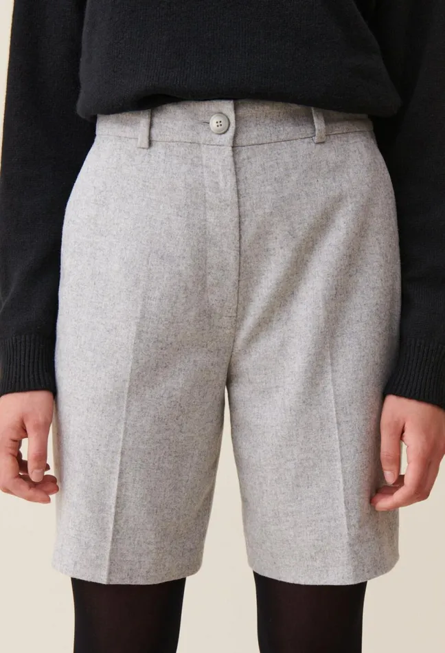 Claudie Pierlot Light Grey Straight Bermuda Light Grey Women Skirts And Shorts