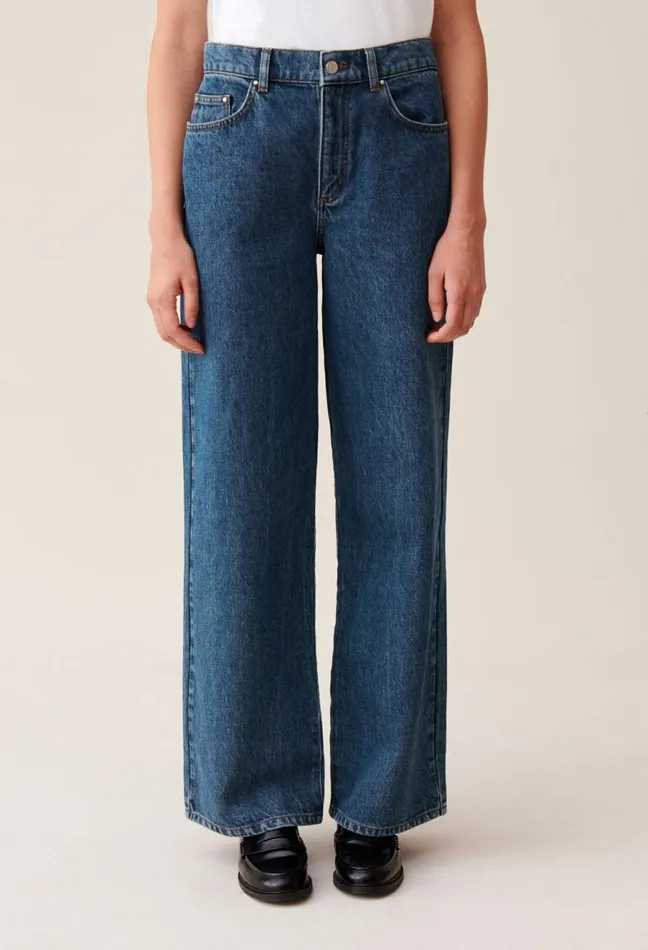 Claudie Pierlot Michel Jeans In Dark Baggy Denim Blue Denim Women Jeans And Trousers