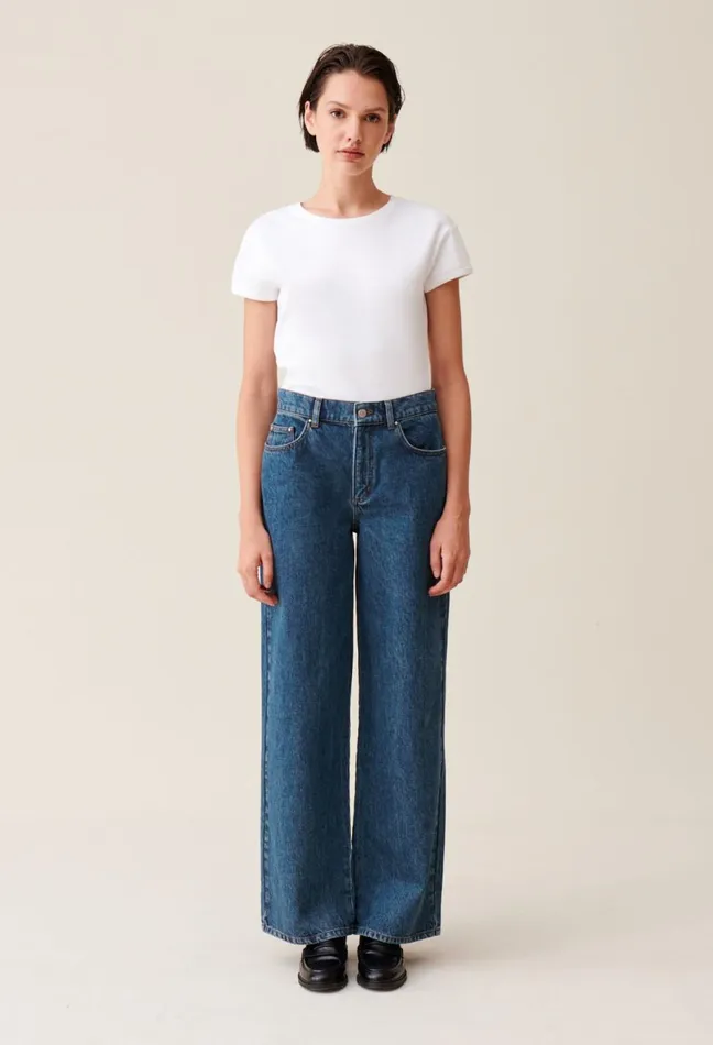 Claudie Pierlot Michel Jeans In Dark Baggy Denim Blue Denim Women Jeans And Trousers Claudie Pierlot Michel Jeans In Dark Baggy Denim Blue Denim Women Jeans And Trousers