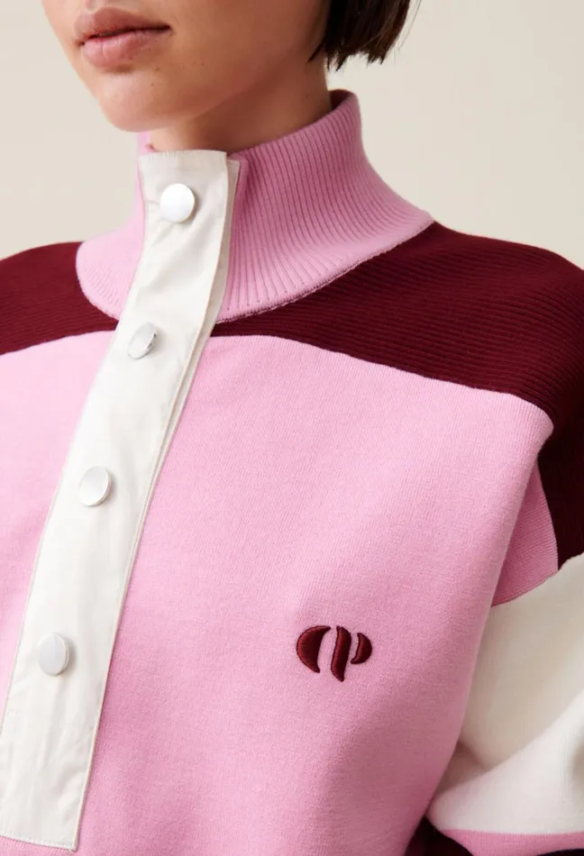 Claudie Pierlot Minimum Trucker Collar Sweatshirt Pale Pink Women Sweatshirts