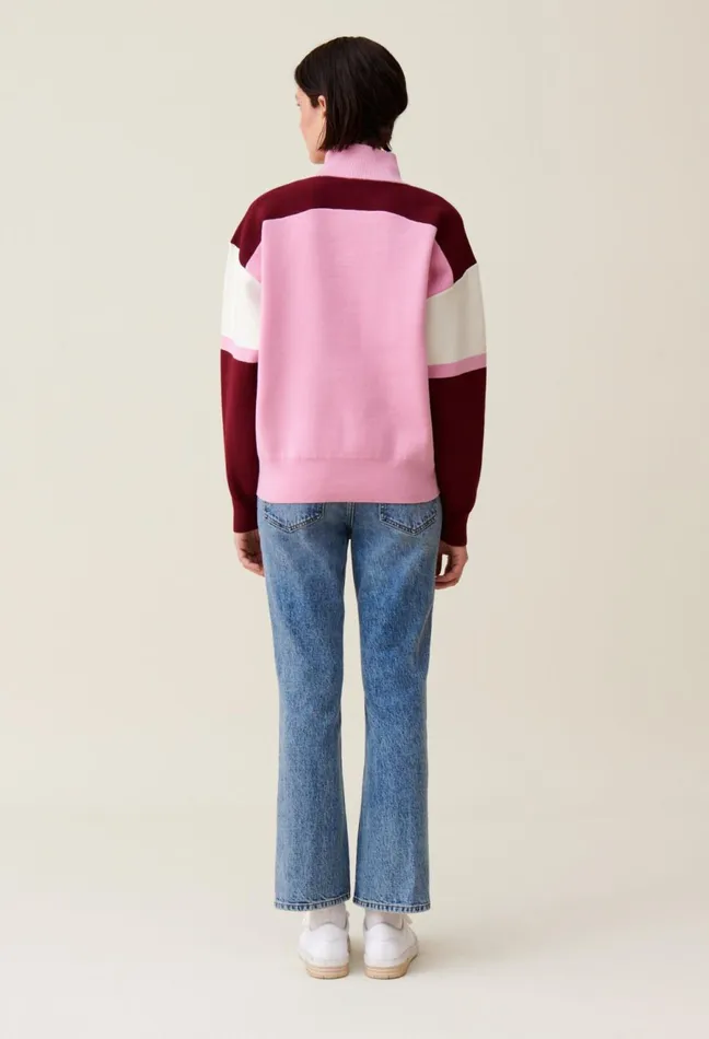 Claudie Pierlot Minimum Trucker Collar Sweatshirt Pale Pink Women Sweatshirts Claudie Pierlot Minimum Trucker Collar Sweatshirt Pale Pink Women Sweatshirts