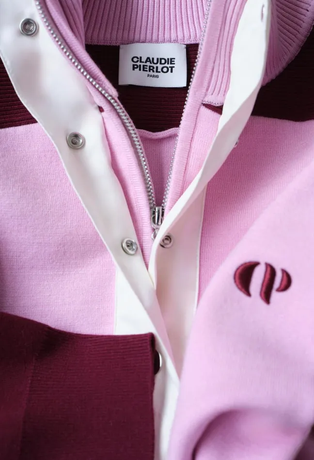 Claudie Pierlot Minimum Trucker Collar Sweatshirt Pale Pink Women Sweatshirts Claudie Pierlot Minimum Trucker Collar Sweatshirt Pale Pink Women Sweatshirts