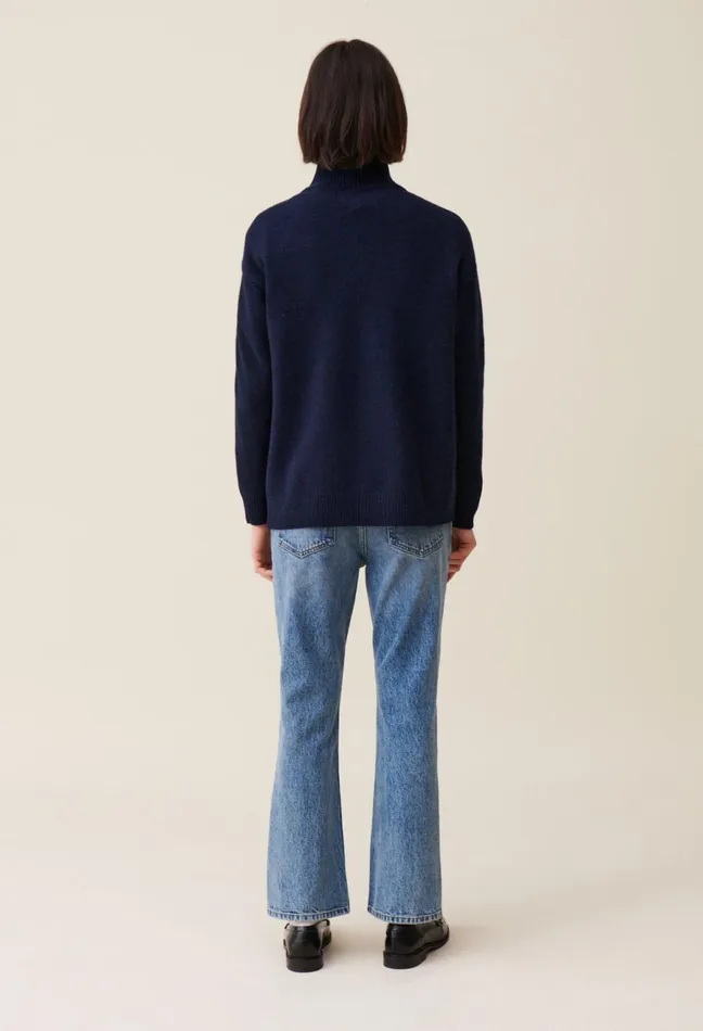 Claudie Pierlot Navy ZipUp Turtleneck Jumper China Blue Women Knitwear And Cardigans Claudie Pierlot Navy ZipUp Turtleneck Jumper China Blue Women Knitwear And Cardigans